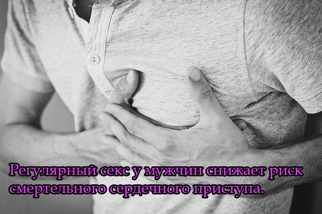 Регулярный секс у мужчин снижает риск смертельного сердечного приступа.
