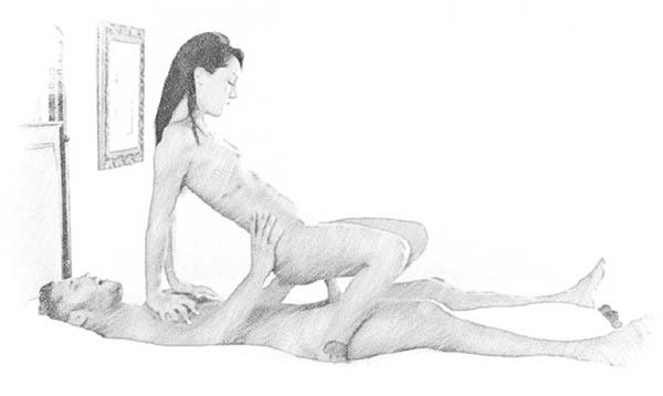 поза наездница наоборот